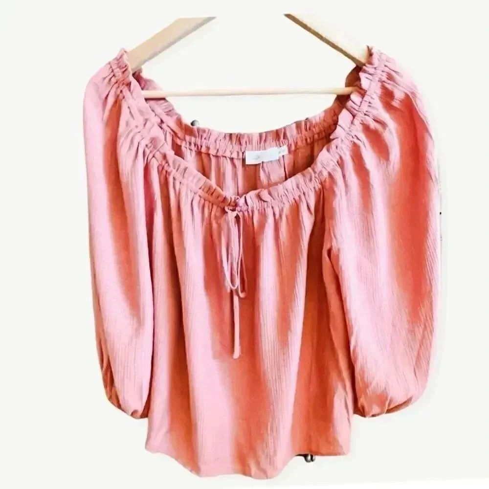 Nordstrom All In Favor Off The Shoulder 3/4 Sleeve Blouse SZ XS
